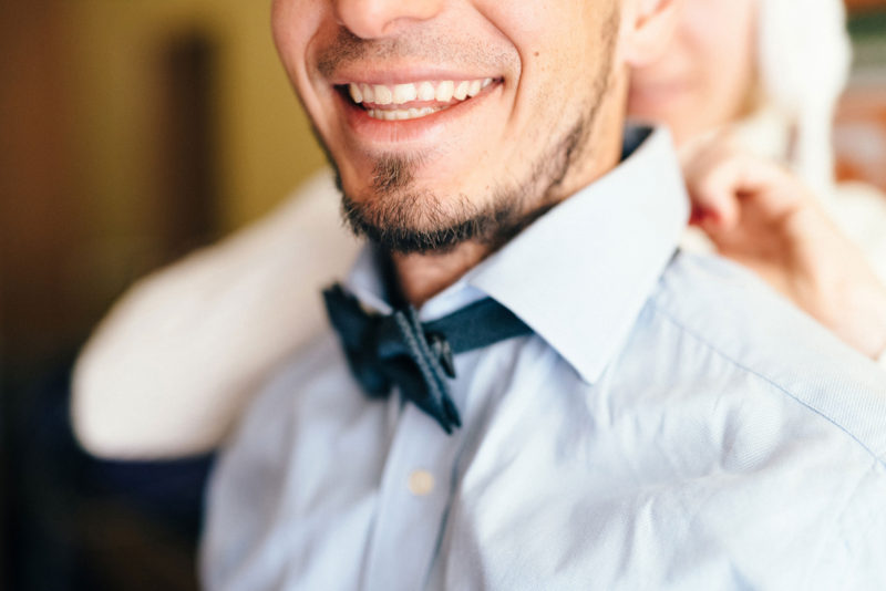 winter wedding getting ready