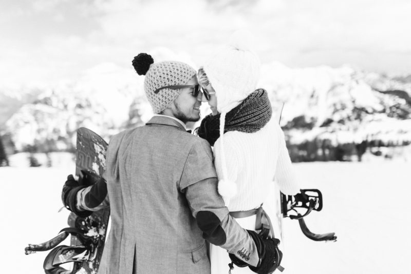 nassfeld ski wedding couple