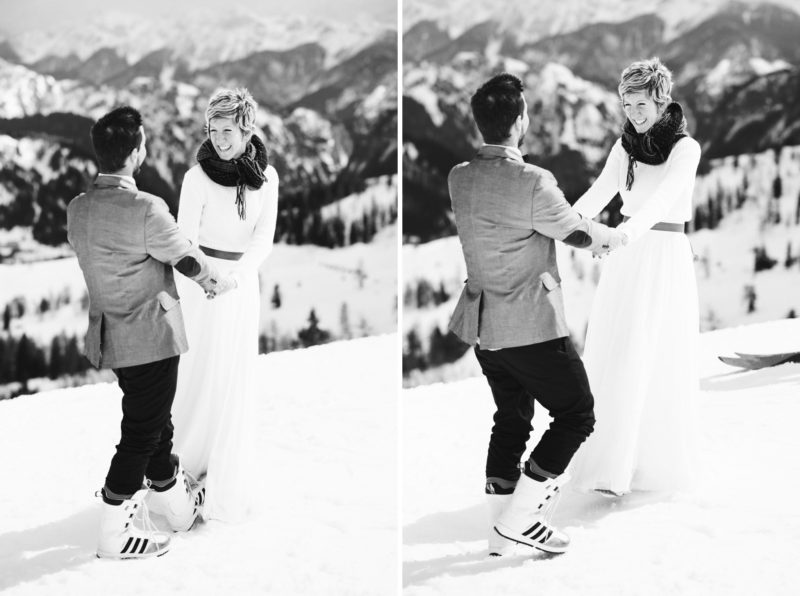 nassfeld ski wedding couple