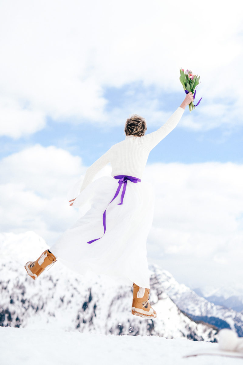 winter wedding bride portrait