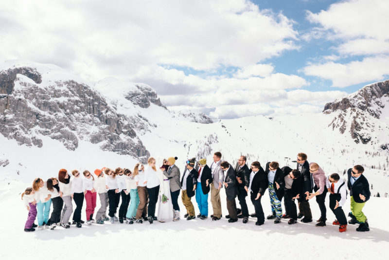 snowboard wedding party