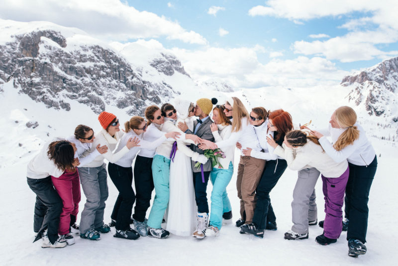 cheering for the bride