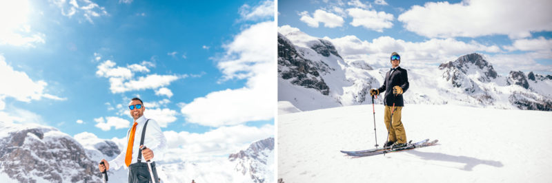 ski wedding groom