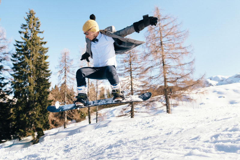 groom airing with a snowboard awesome