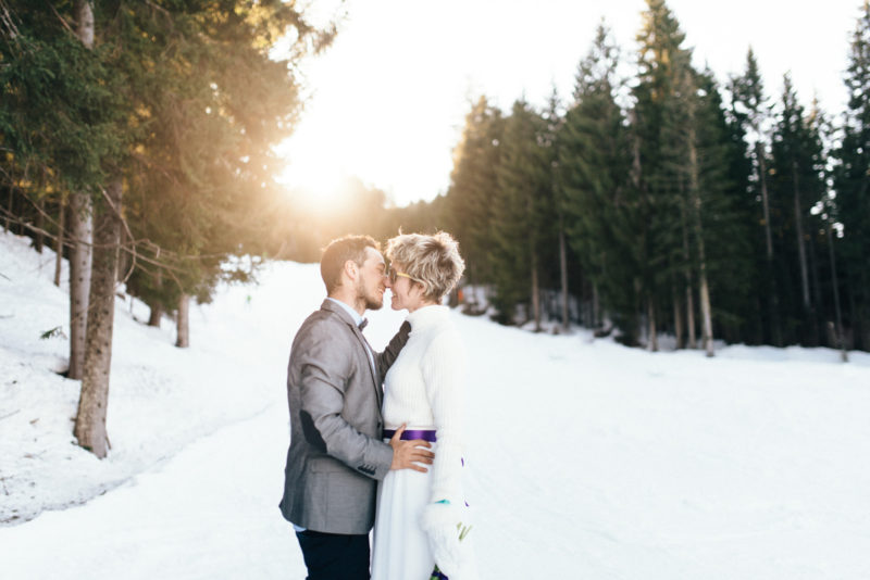 prewedding in the snow