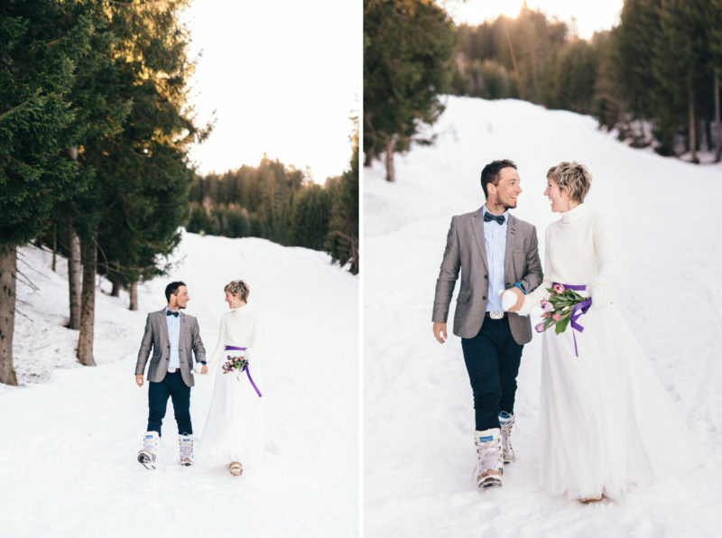 winter ski wedding