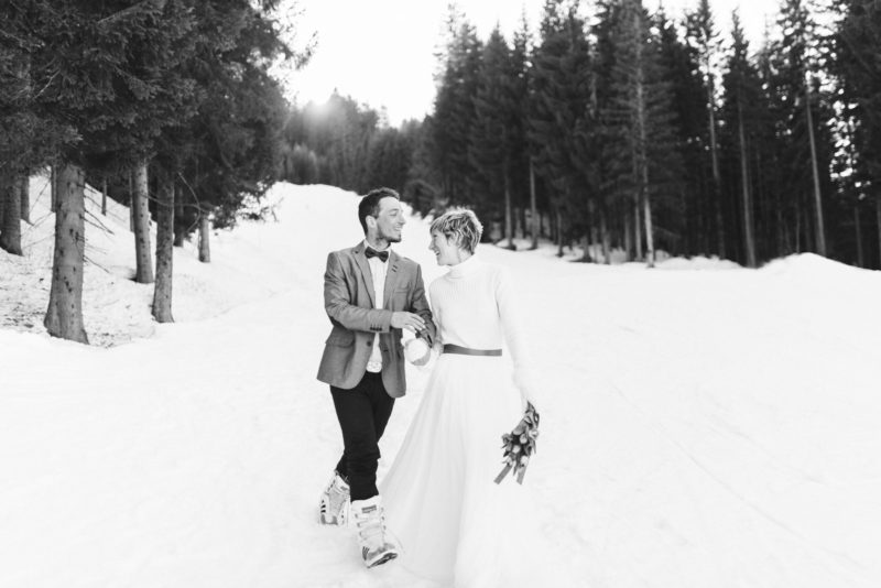 winter ski wedding