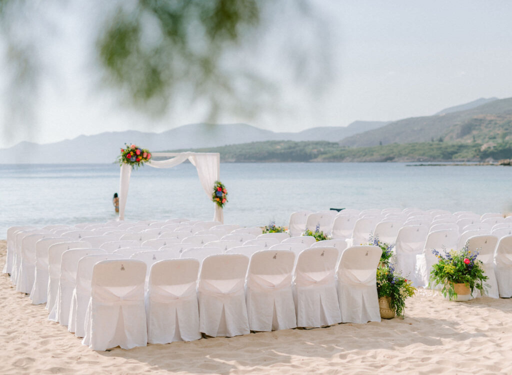 Beach Wedding setup Greece