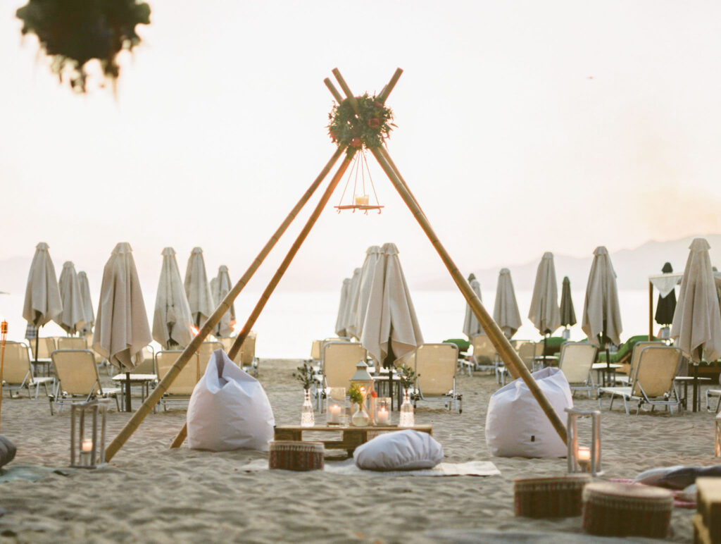 Bohemian beach wedding Greece